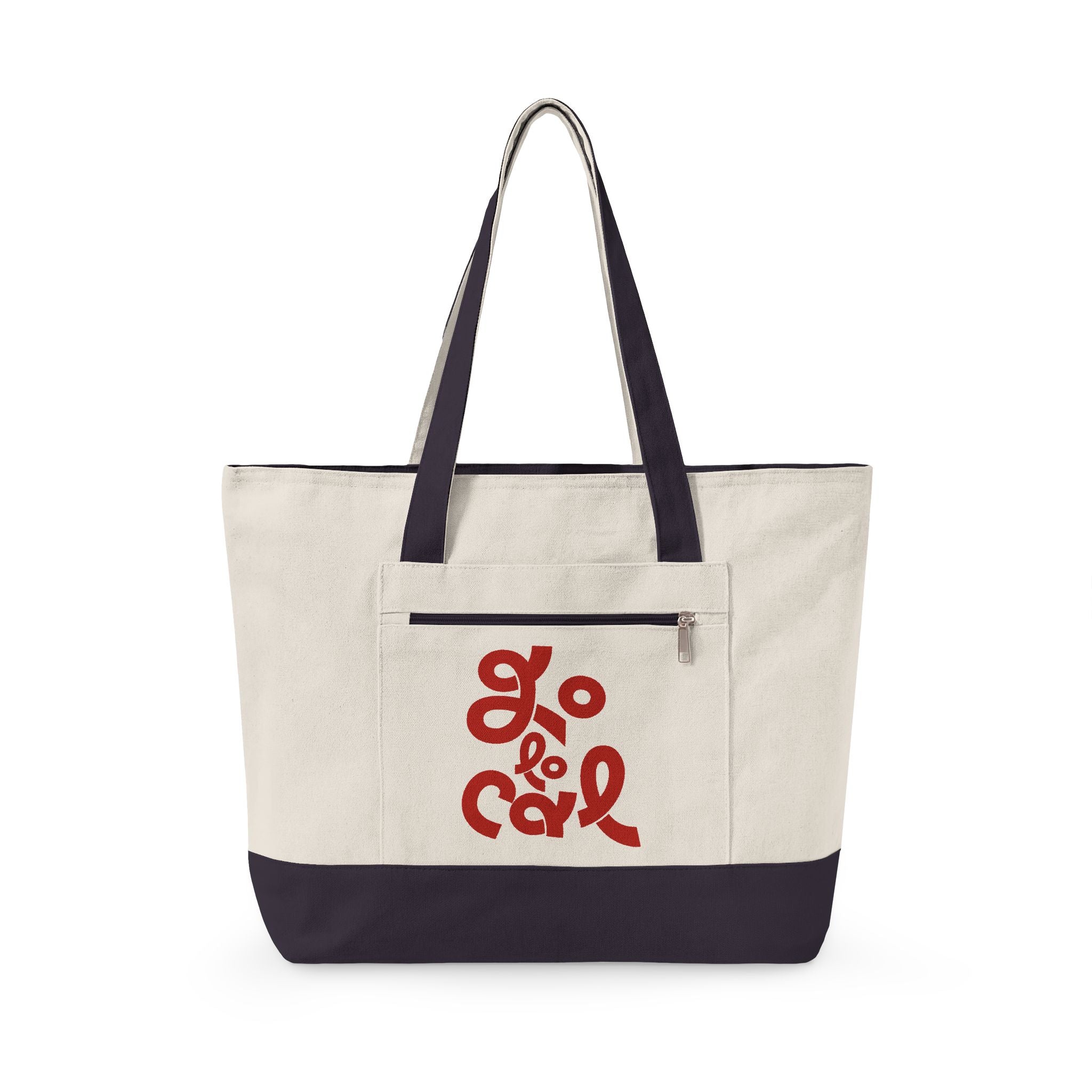 Zippered Canvas Tote